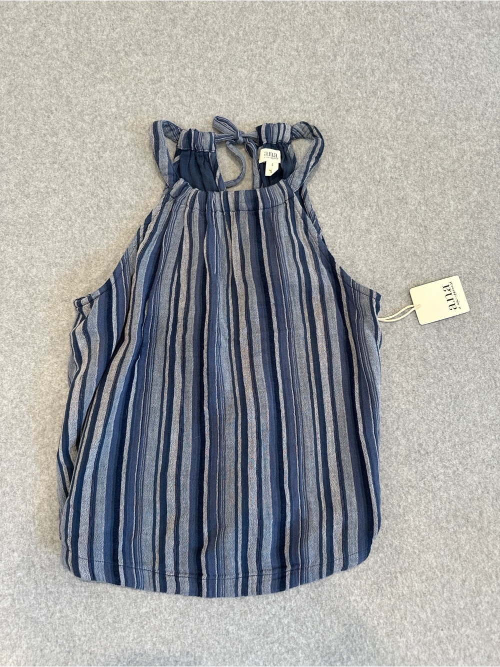 a.n.a Blue Striped Halter Camisole